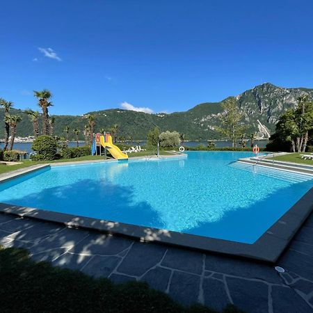 Luganersee, Pool, Strand, Parkplatz, Suite 204 Bissone Kültér fotó