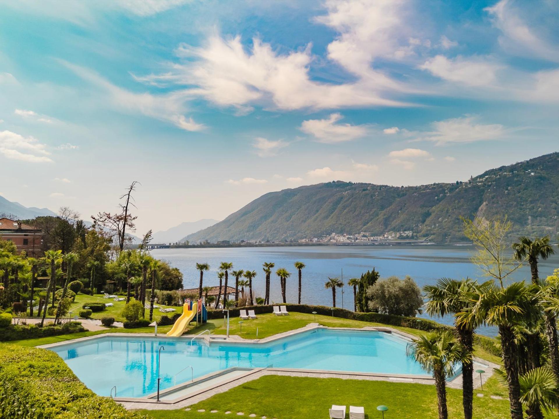 Luganersee, Pool, Strand, Parkplatz, Suite 204 Bissone Kültér fotó
