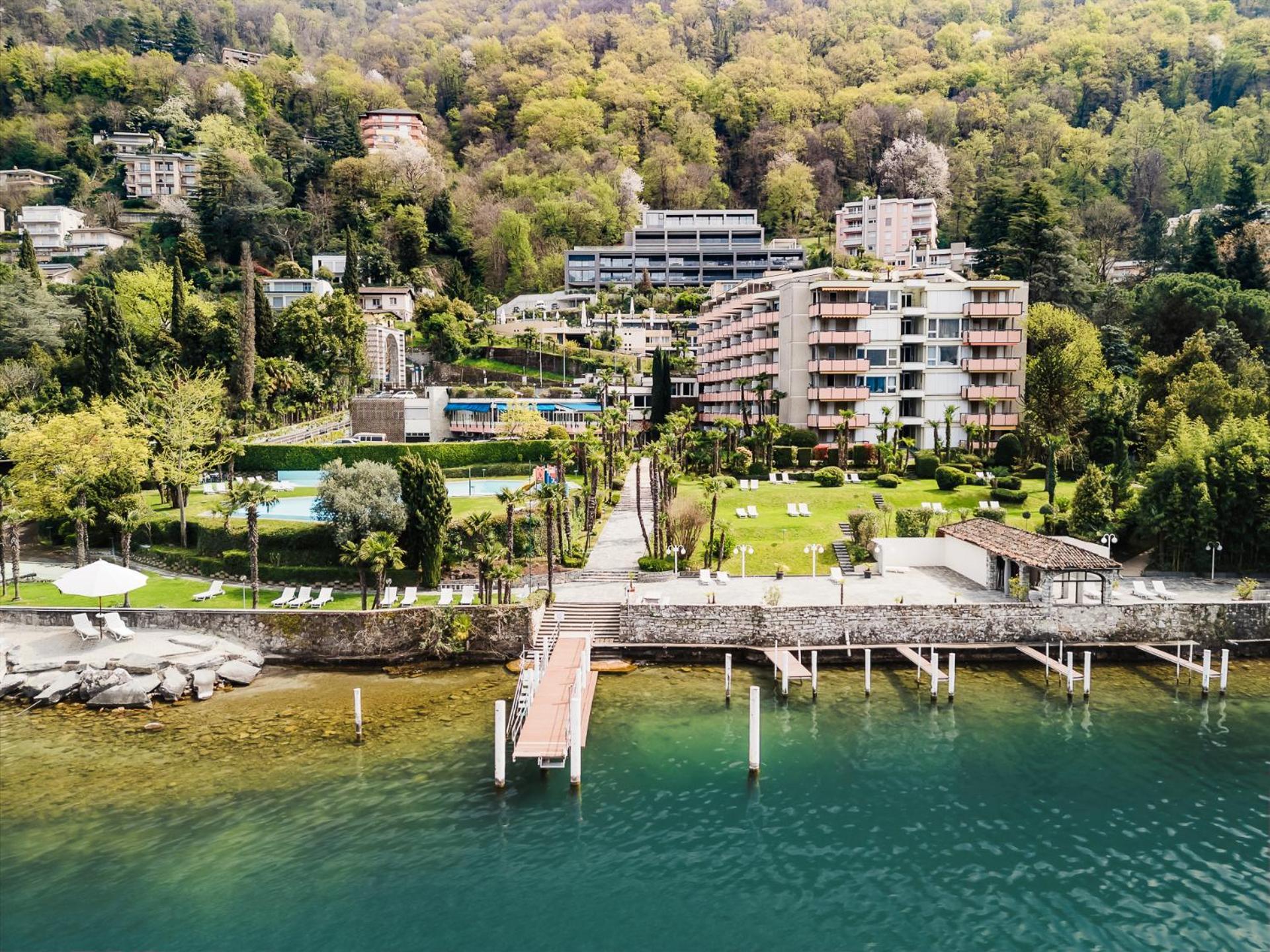 Luganersee, Pool, Strand, Parkplatz, Suite 204 Bissone Kültér fotó